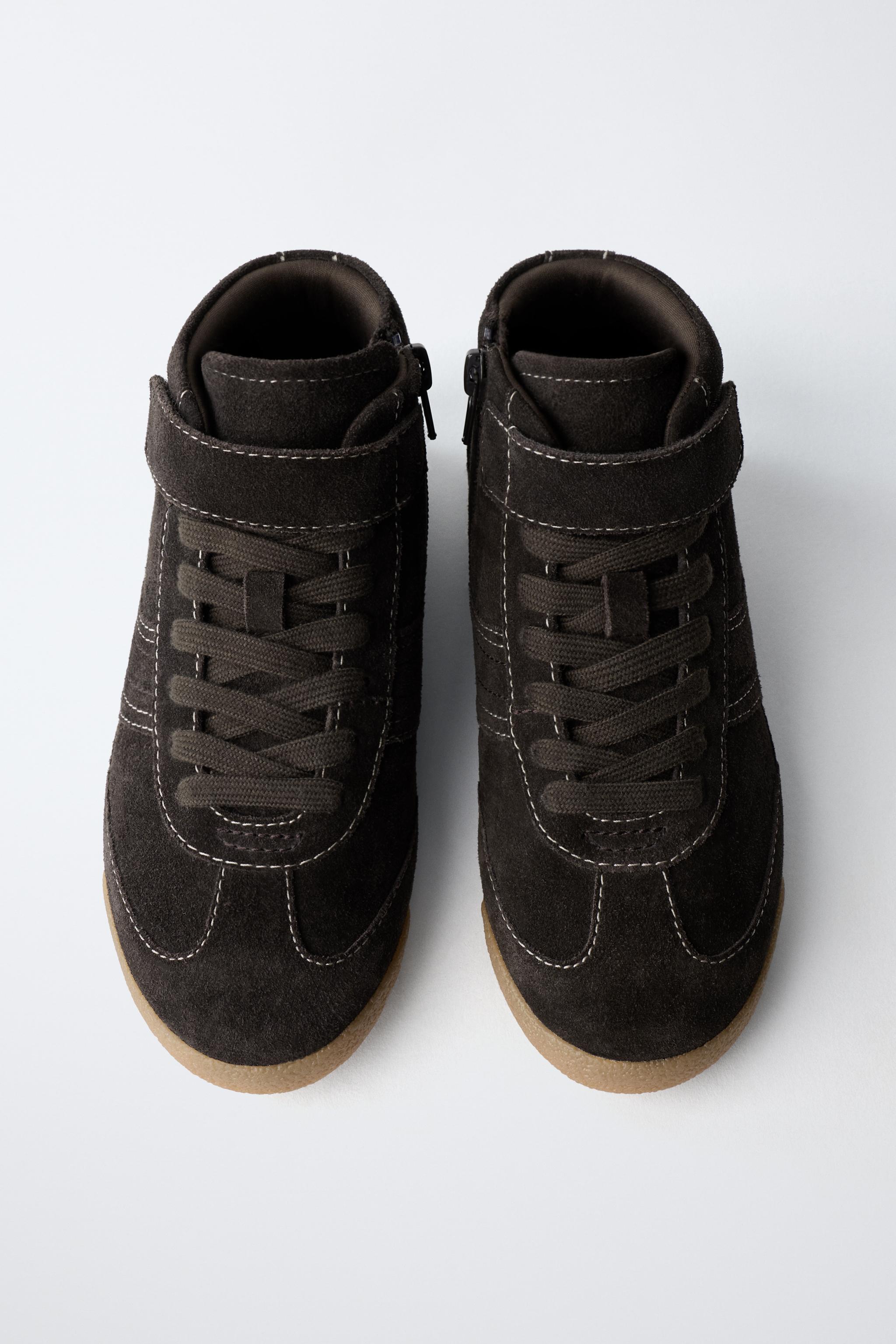 LEATHER BOXING HIGH-TOP SNEAKERS